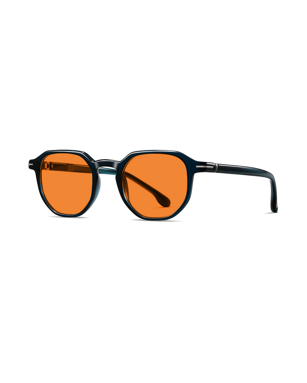 Blue light glasses, Dark Blue frame, Orange lenses