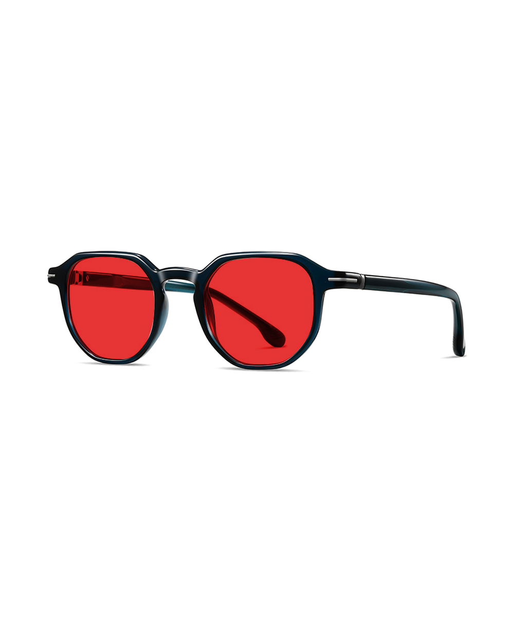 Blue light glasses, Dark Blue frame, Red lenses