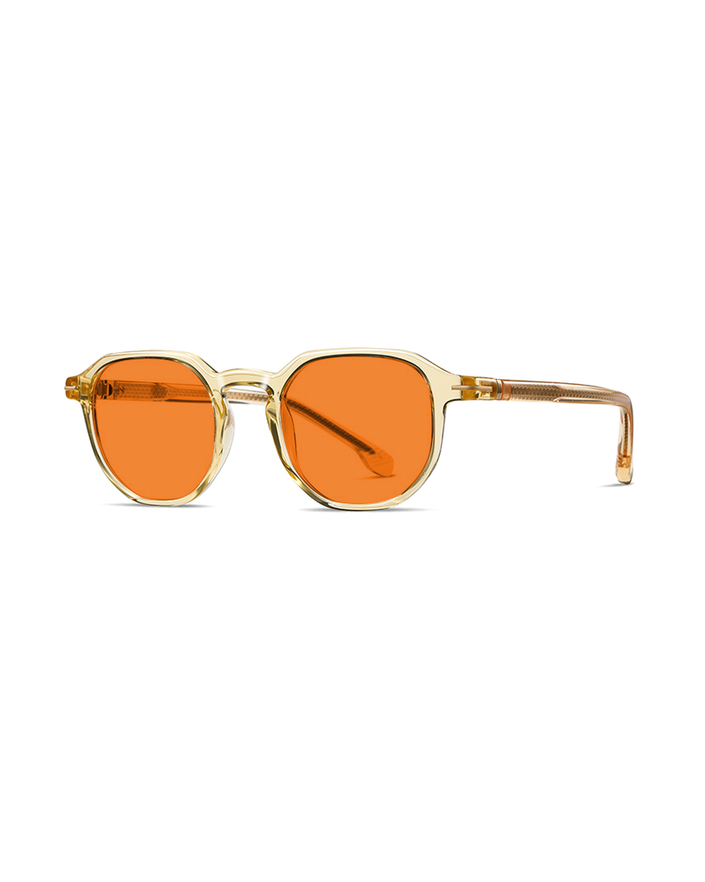 Blue light glasses, Light Yellow frame, Orange lenses