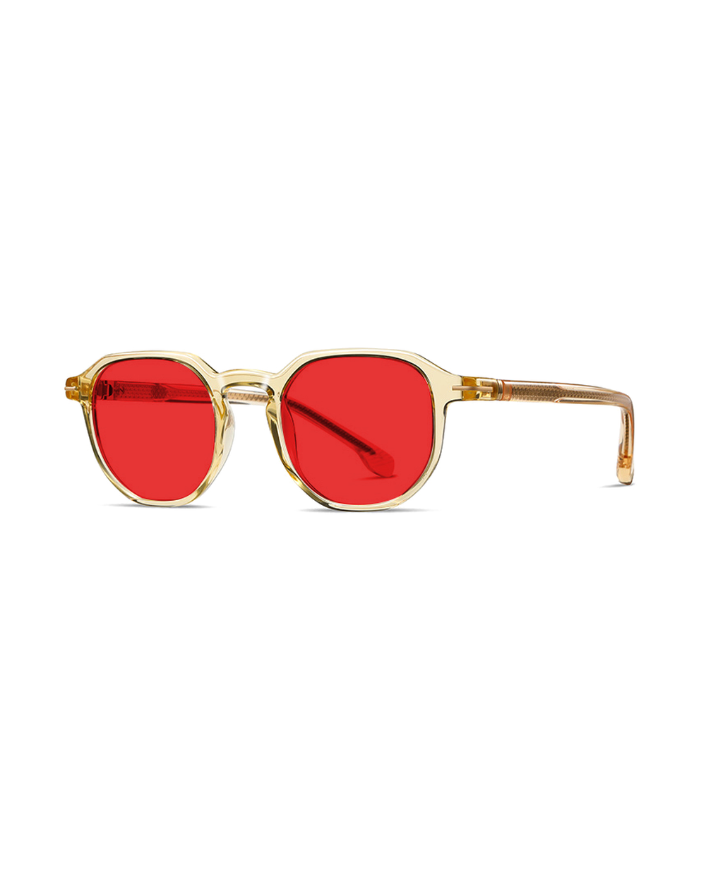 Blue light glasses, Light Yellow frame, Red lenses