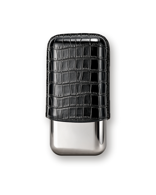 Cigar case, Black Scale leather