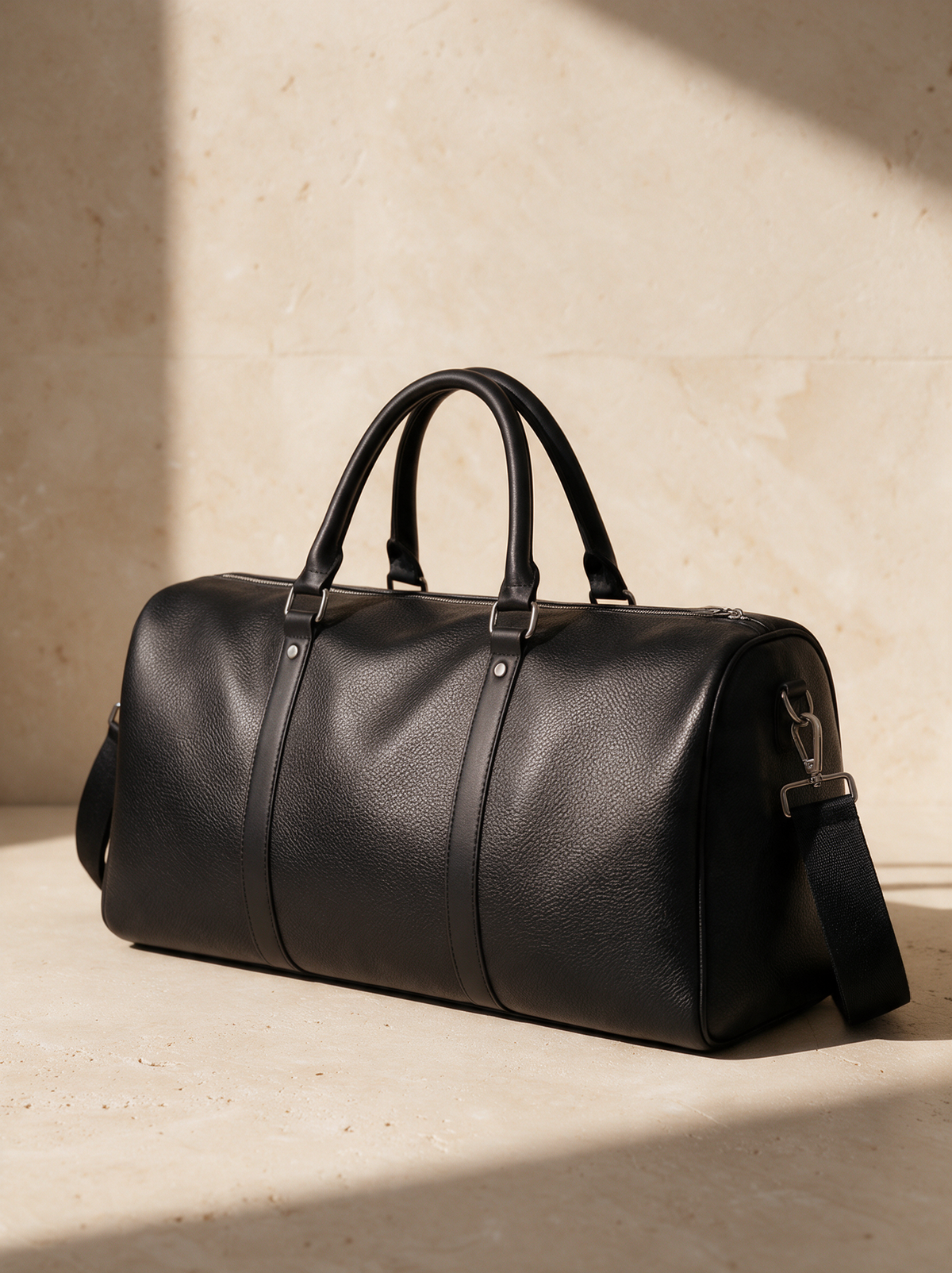 The Duffle in a warm stone setting
