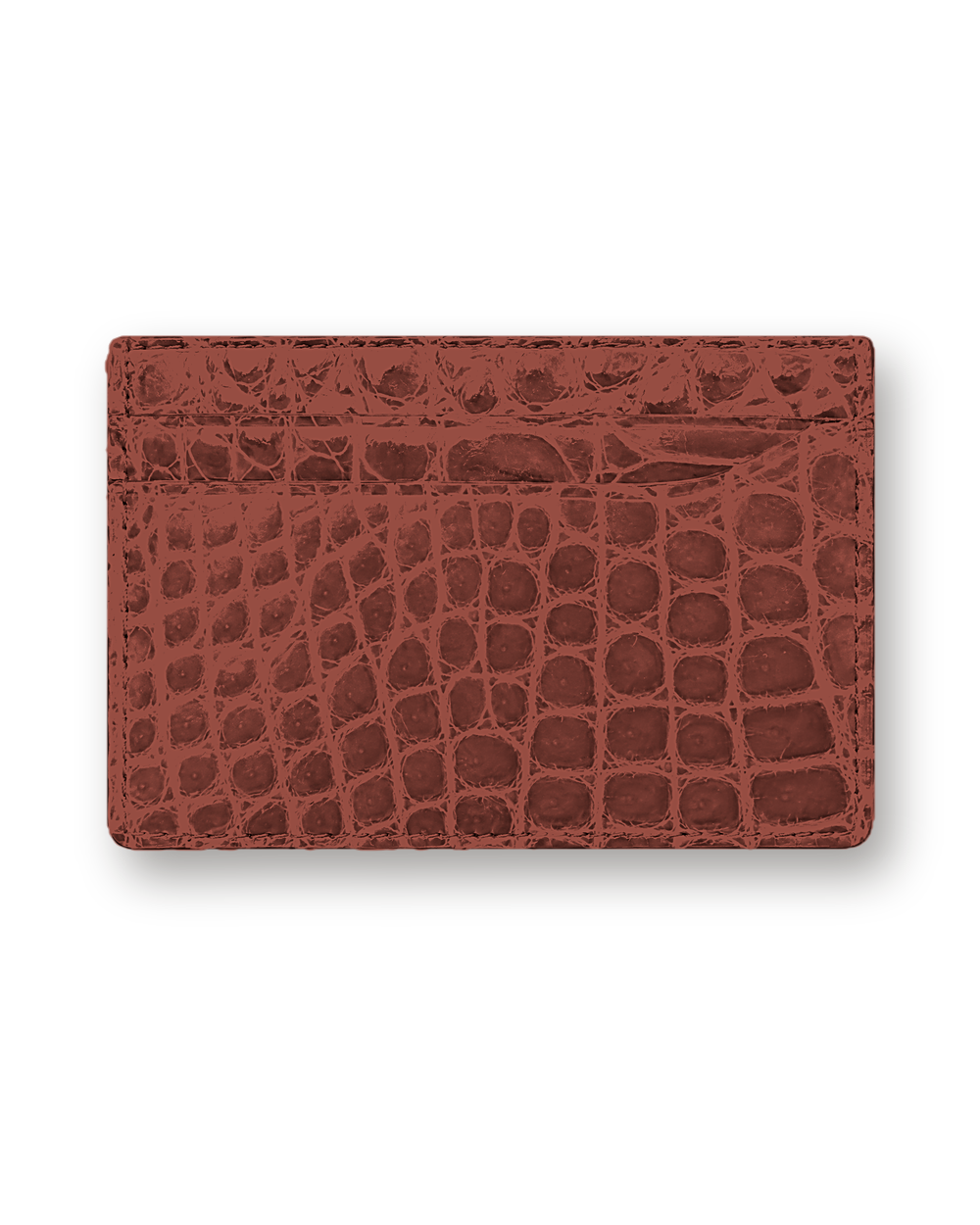 Exotic leather card holder, Cognac