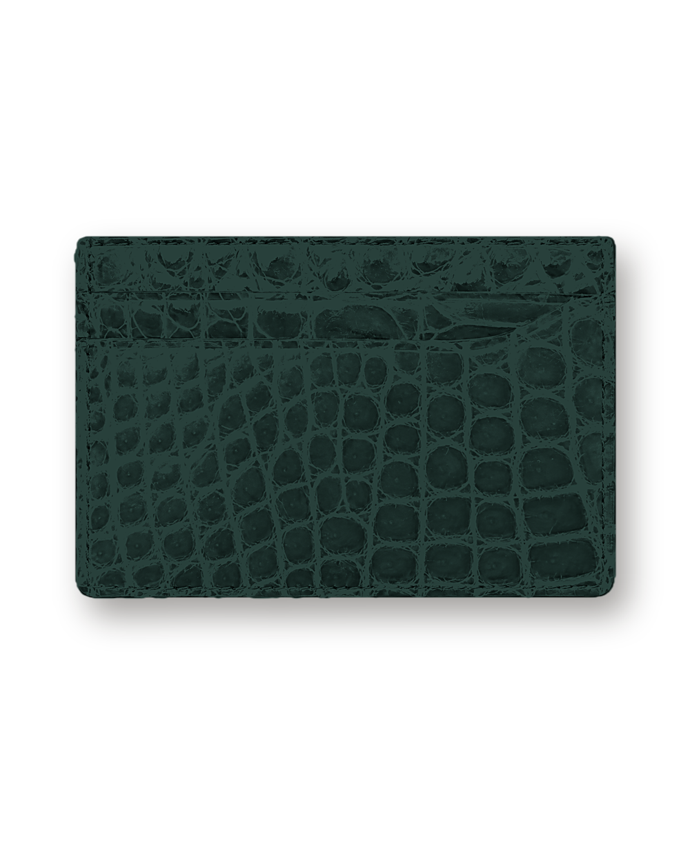 Exotic leather card holder, Dark Green