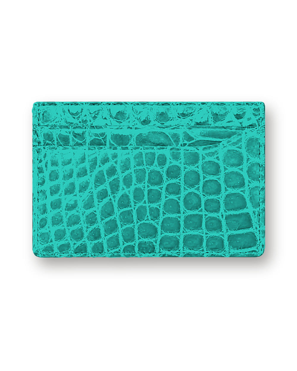 Exotic leather card holder, Emerald