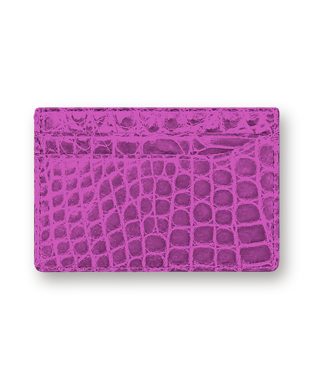 Exotic leather card holder, Fuchsia