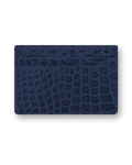 Exotic leather card holder, Navy