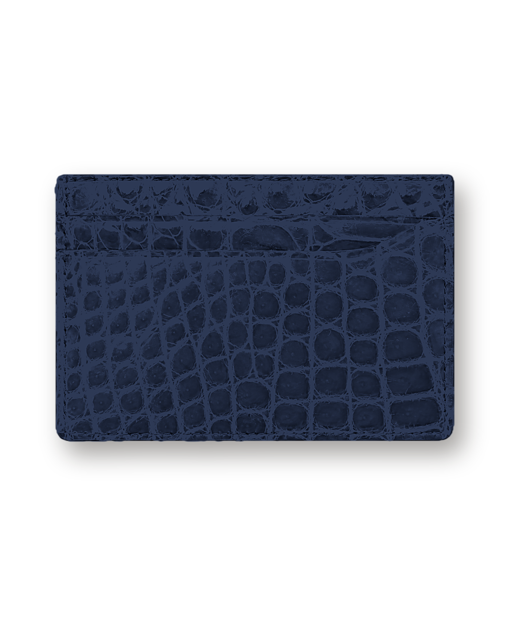 Exotic leather card holder, Navy