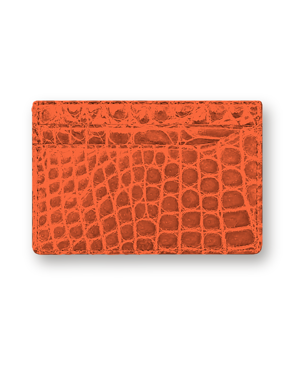 Exotic leather card holder, Orange