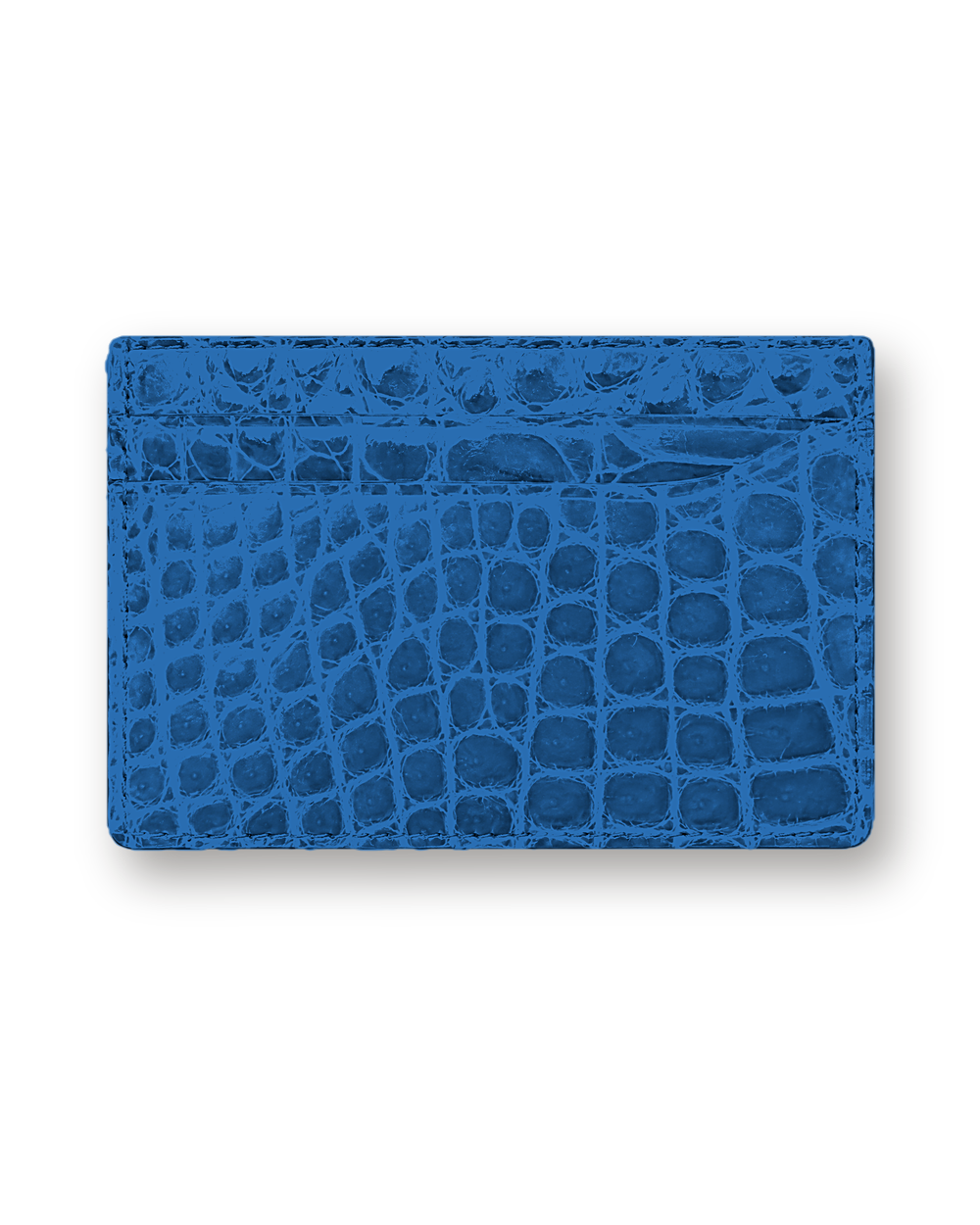 Exotic leather card holder, Royal Blue