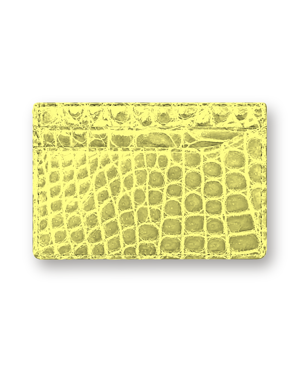 Exotic leather card holder, Yellow