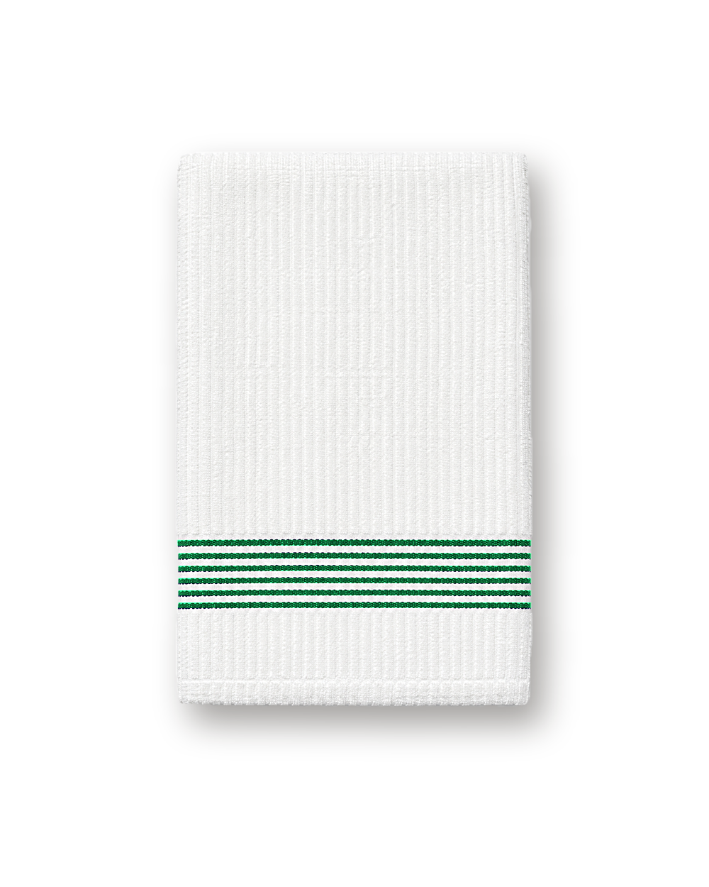 Golf towel, White / Green Stripe