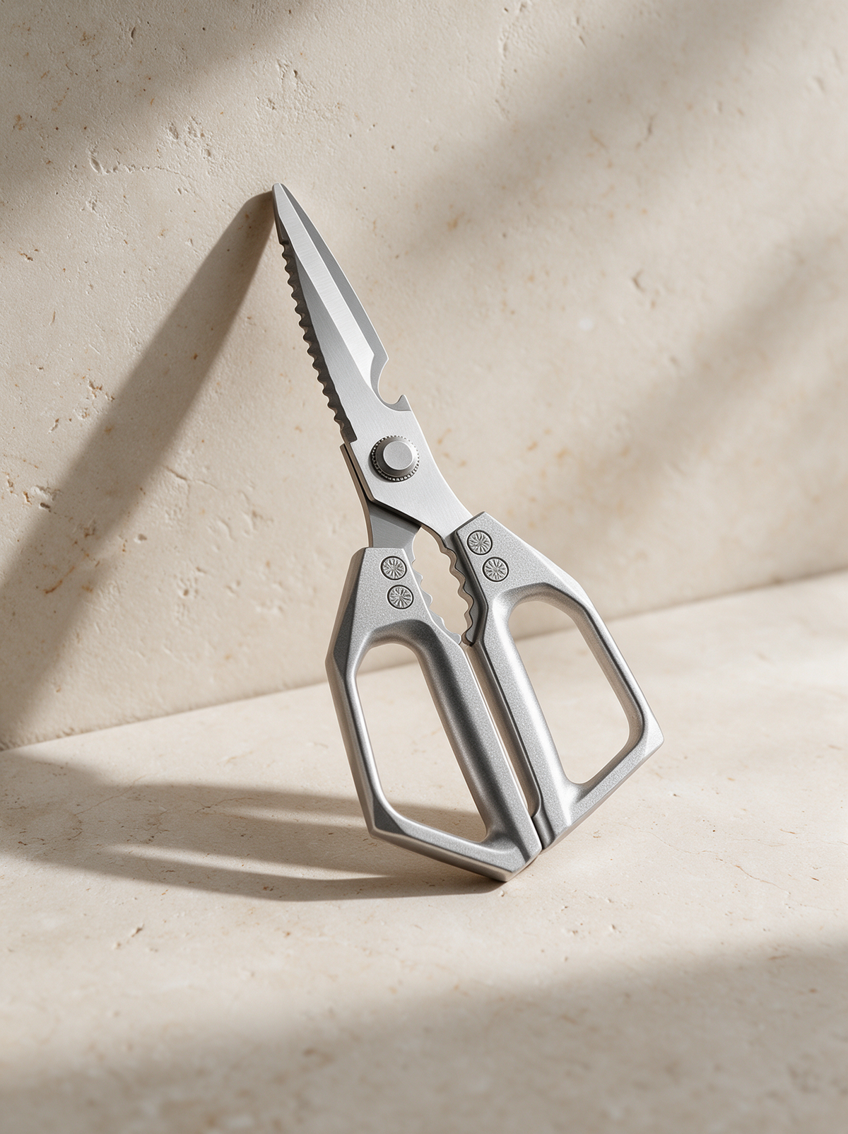 The Kitchen Scissors in a warm stone setting