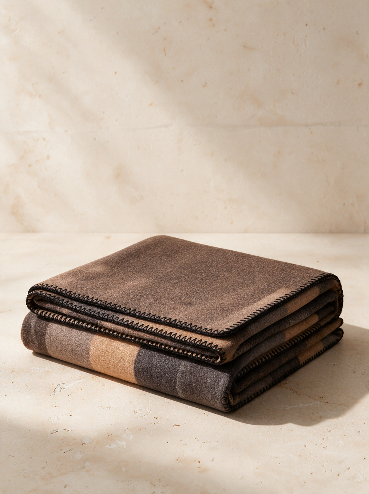 The Luxury Blanket in a warm stone setting
