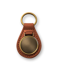 Leather key chain, Brown leather, Antique Brass