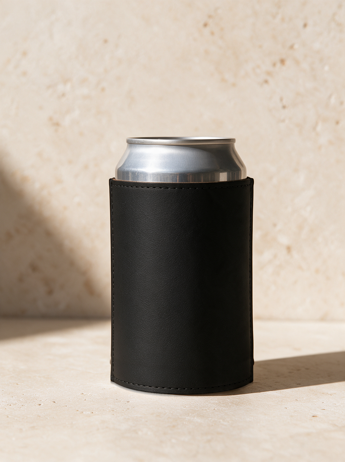 The Leather Koozie in a warm stone setting