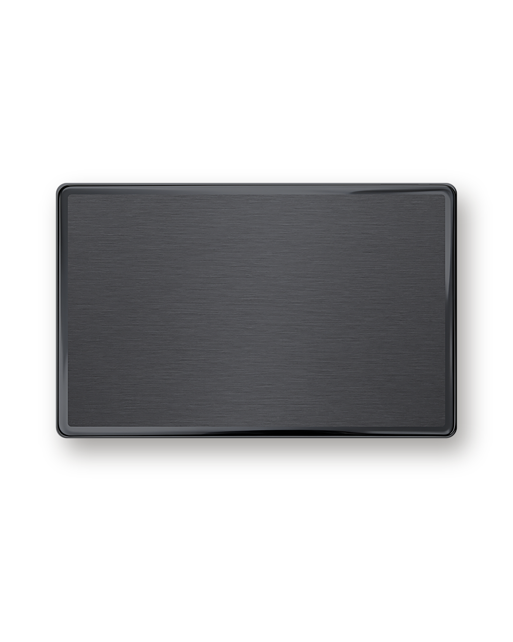 Metal business card, Brushed with mirror border, Black