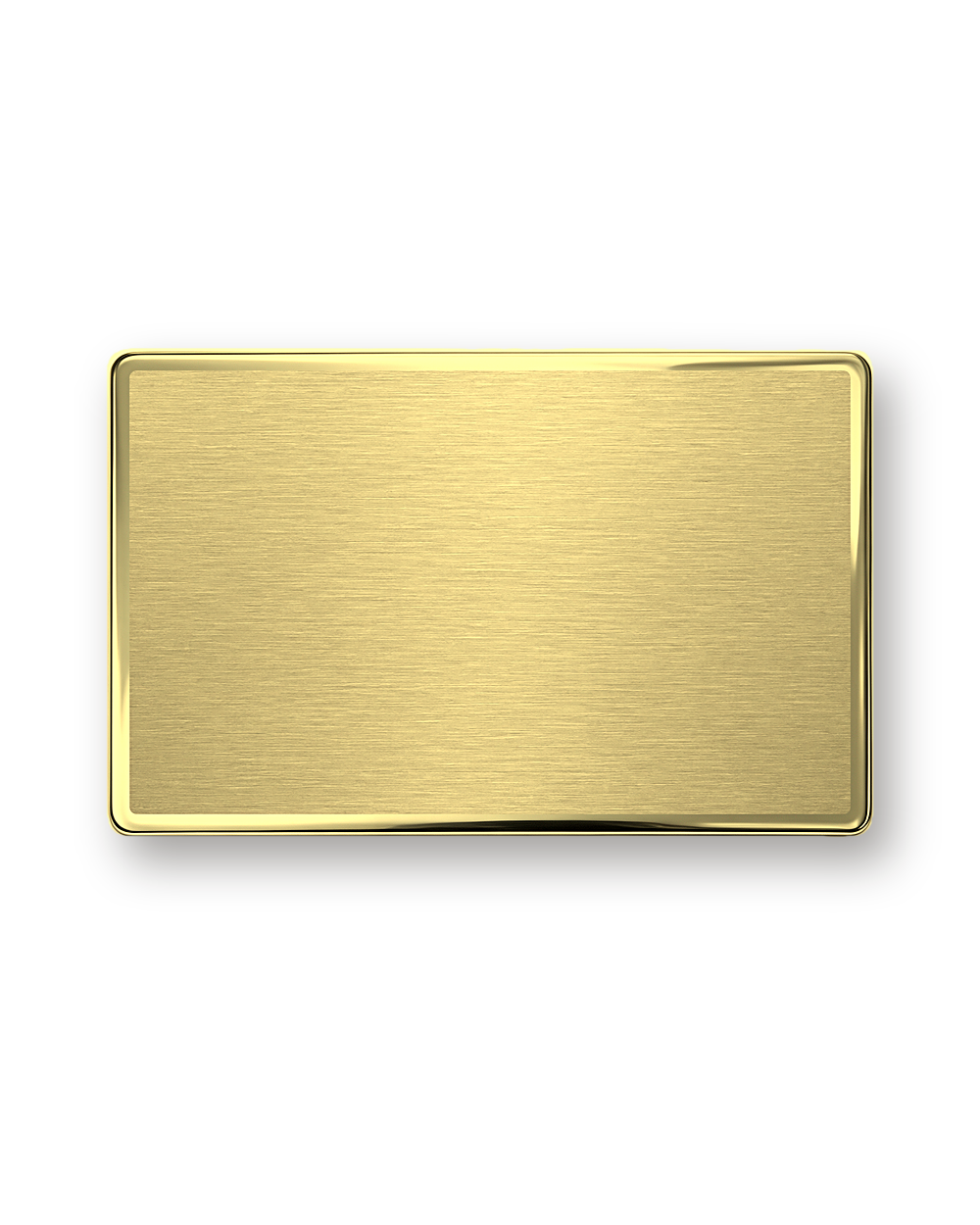 Metal business card, Brushed with mirror border, Gold