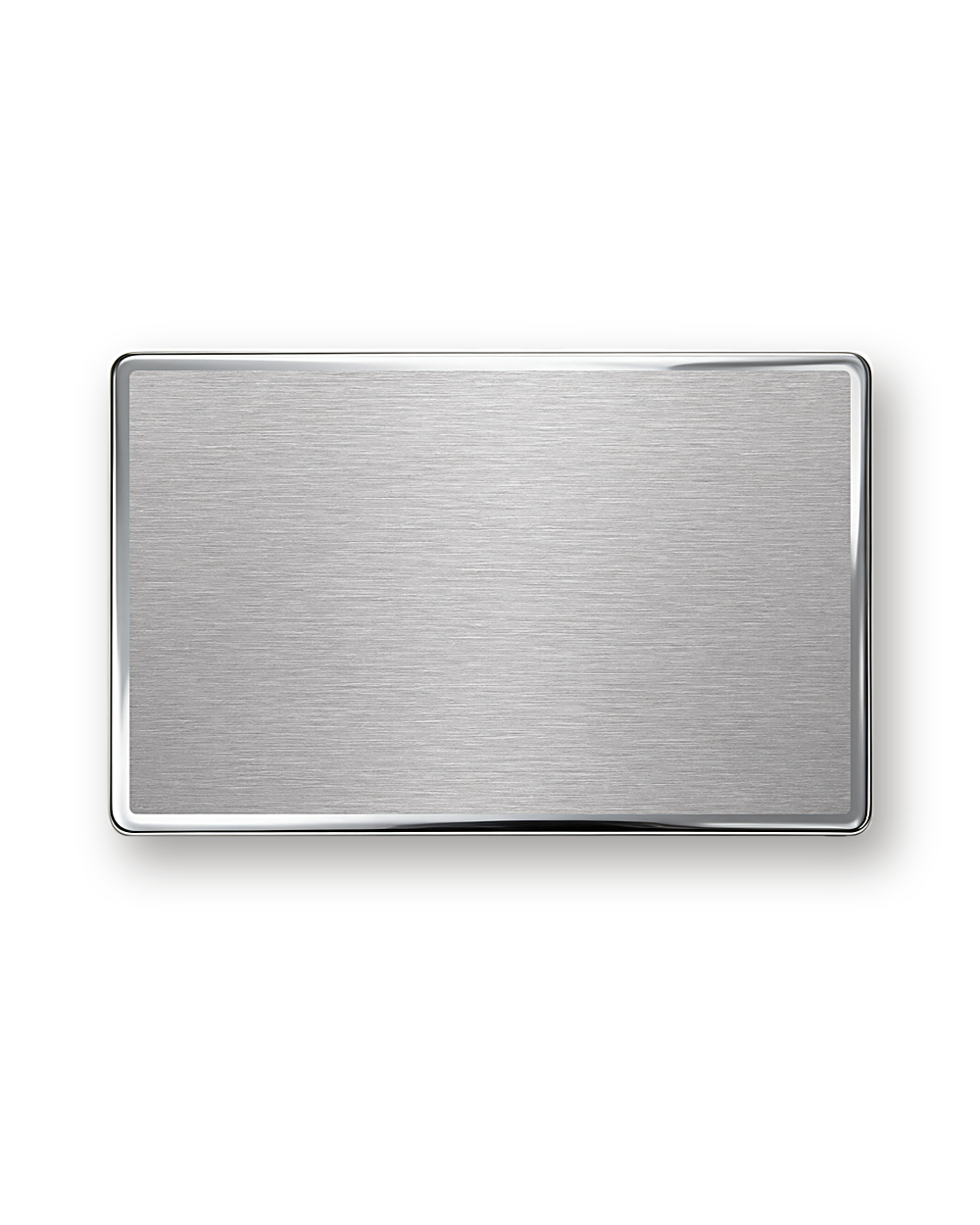 Metal business card, Brushed with mirror border, Silver