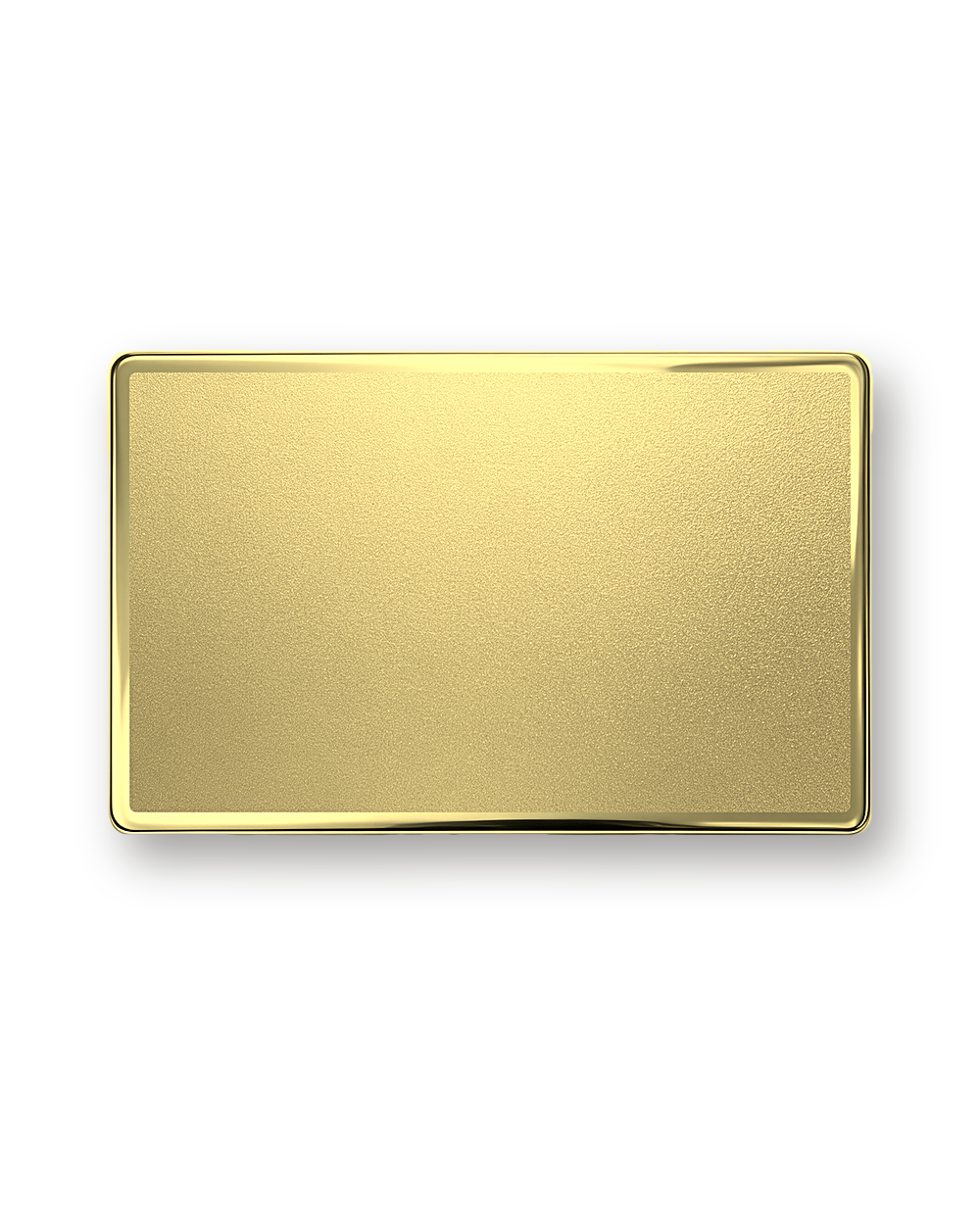 Metal business card, Matte with mirror border, Gold