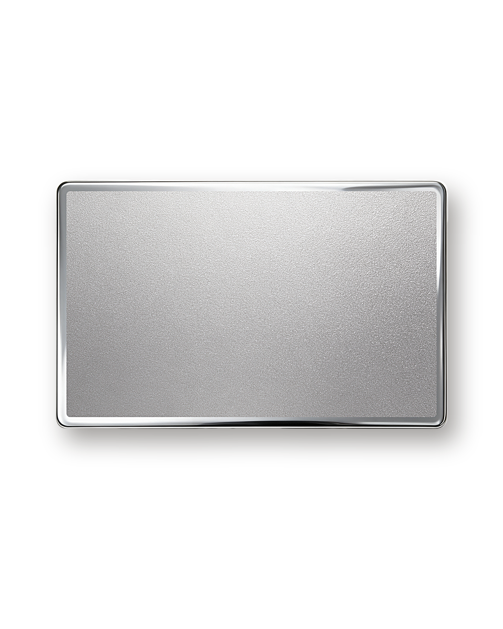 Metal business card, Matte with mirror border, Silver