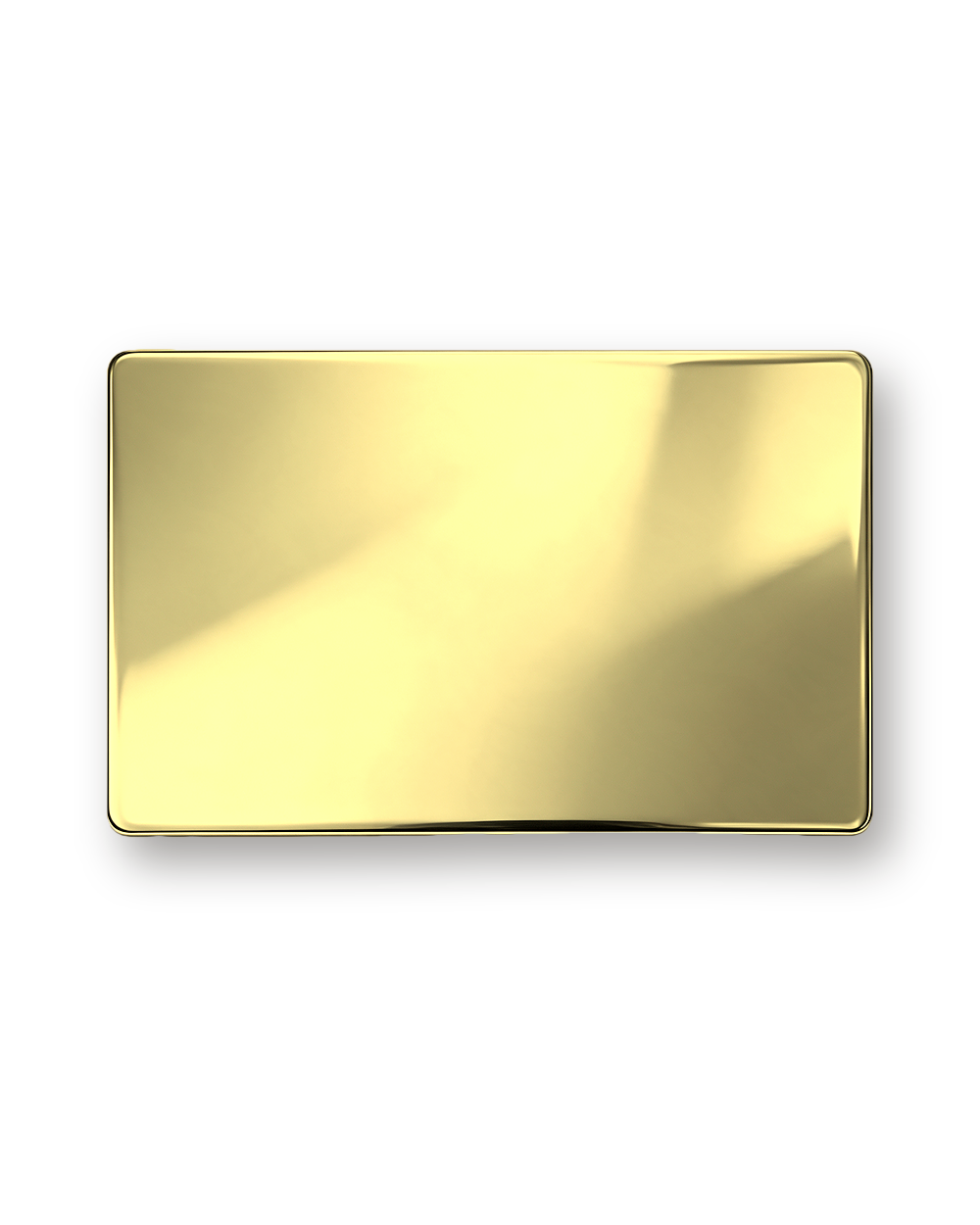 Metal business card, Mirror, Gold