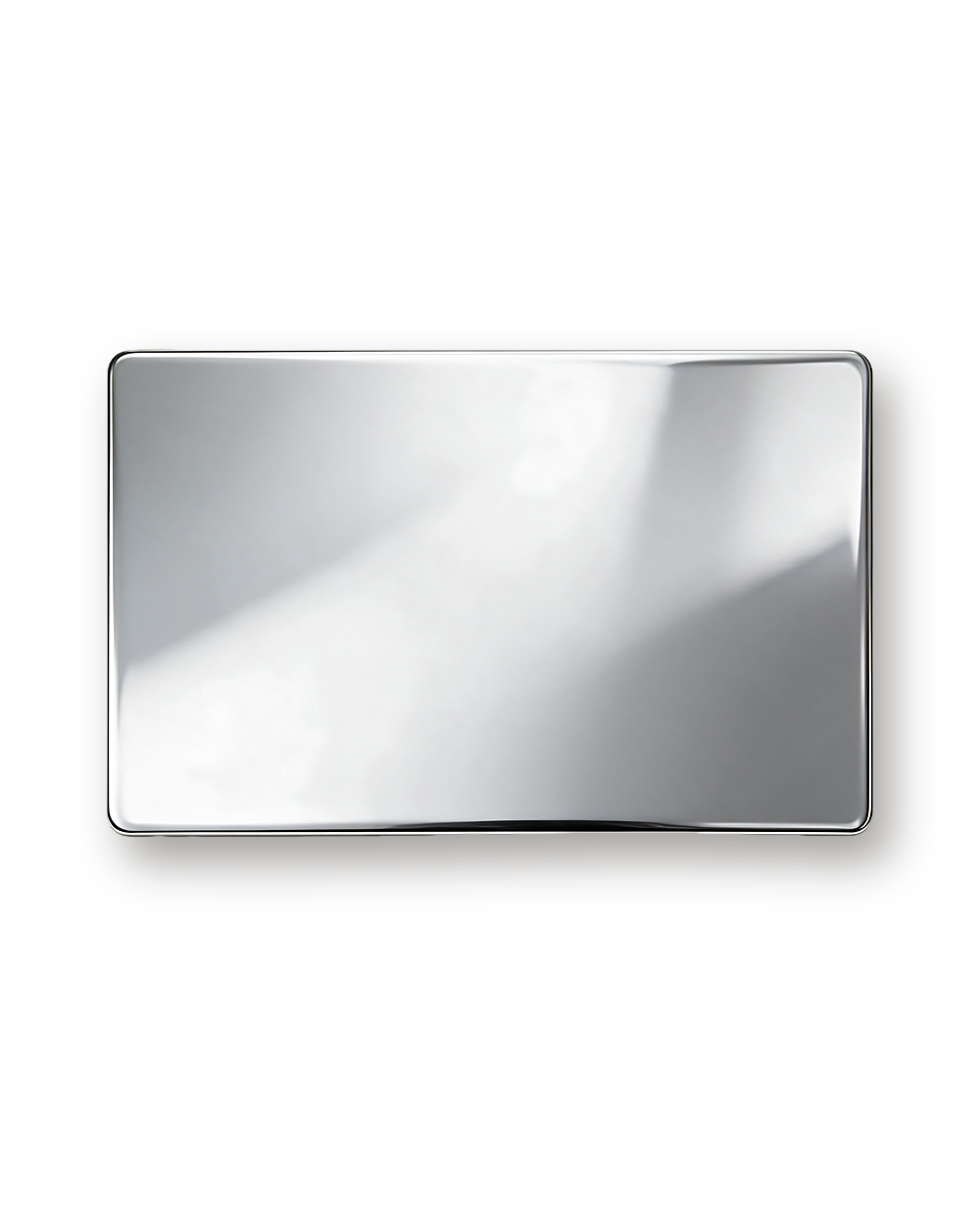 Metal business card, Mirror, Silver