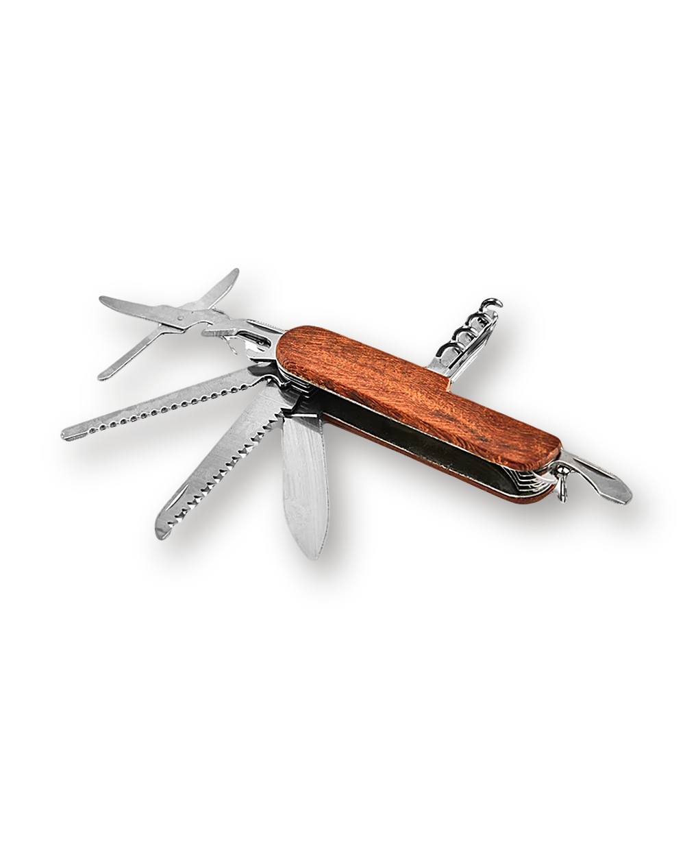 Multi tool, Rosewood, open, its tools out