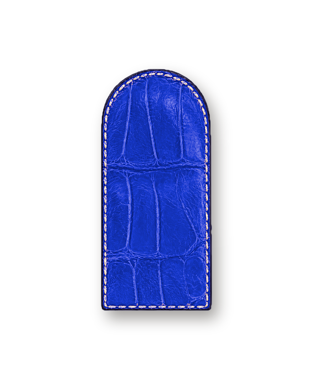 Money clip in Cobalt exotic-grain leather