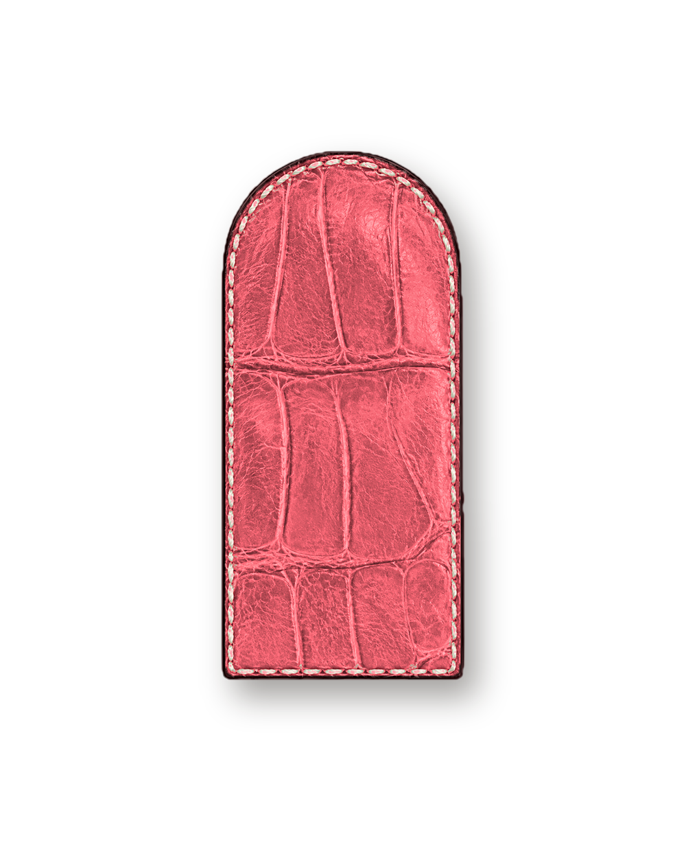 Money clip in Coral exotic-grain leather