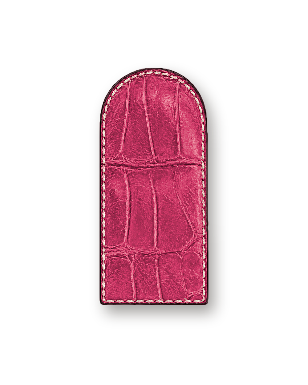 Money clip in Fuchsia exotic-grain leather
