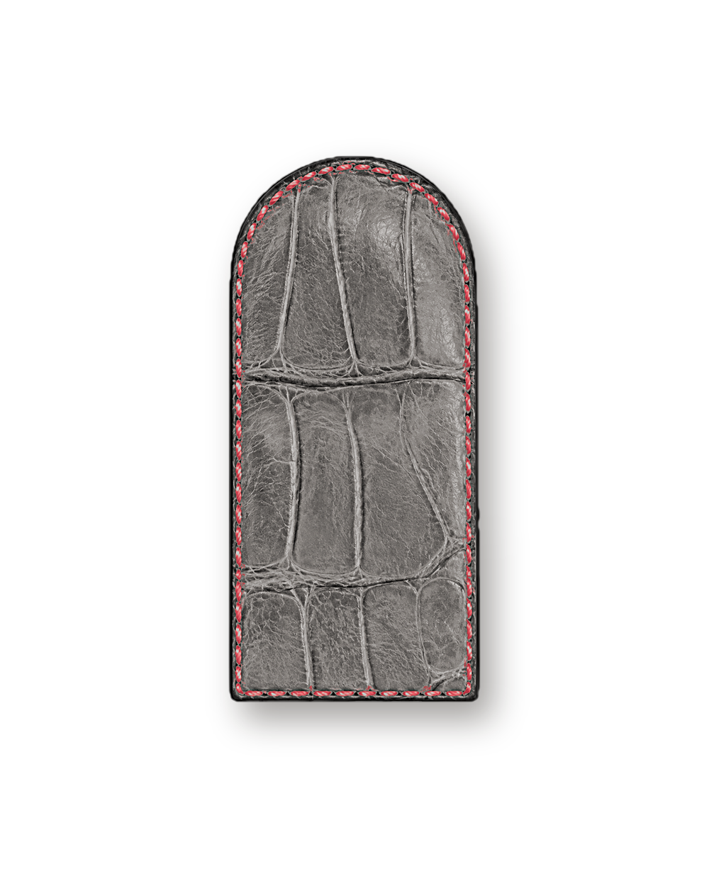 Money clip in Grey exotic-grain leather