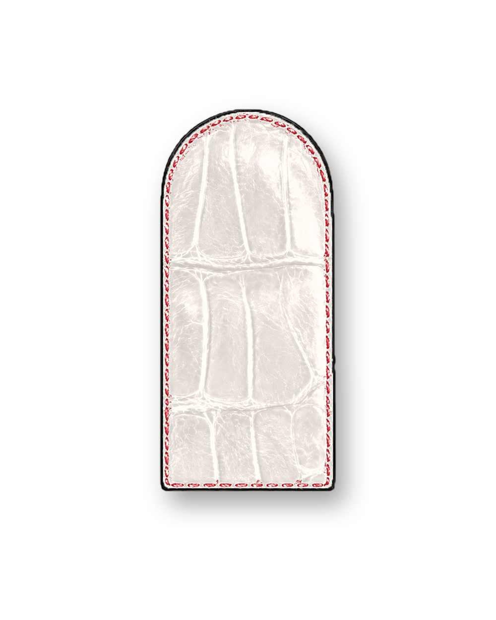 Money clip in Ivory exotic-grain leather