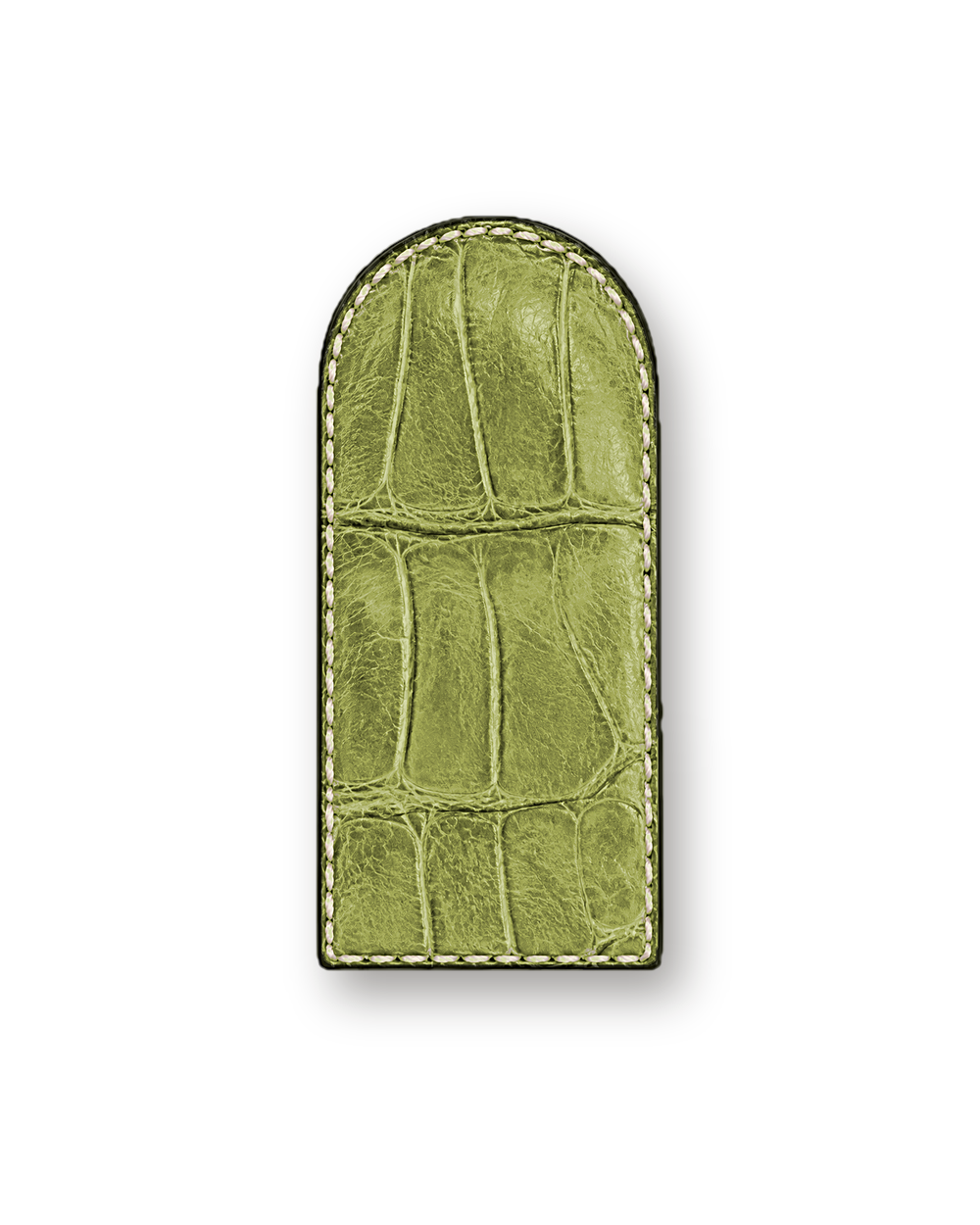 Money clip in Lime exotic-grain leather