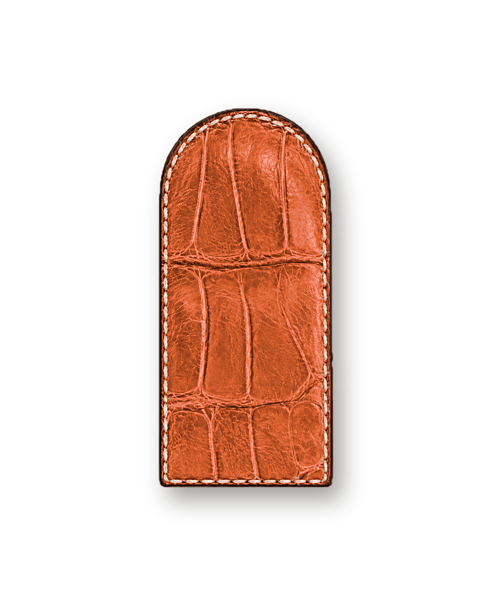 Money clip in Caramel exotic-grain leather