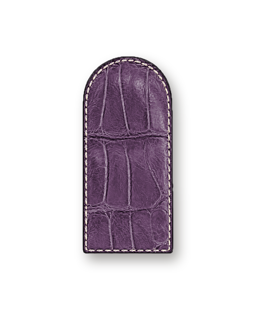 Money clip in Plum exotic-grain leather