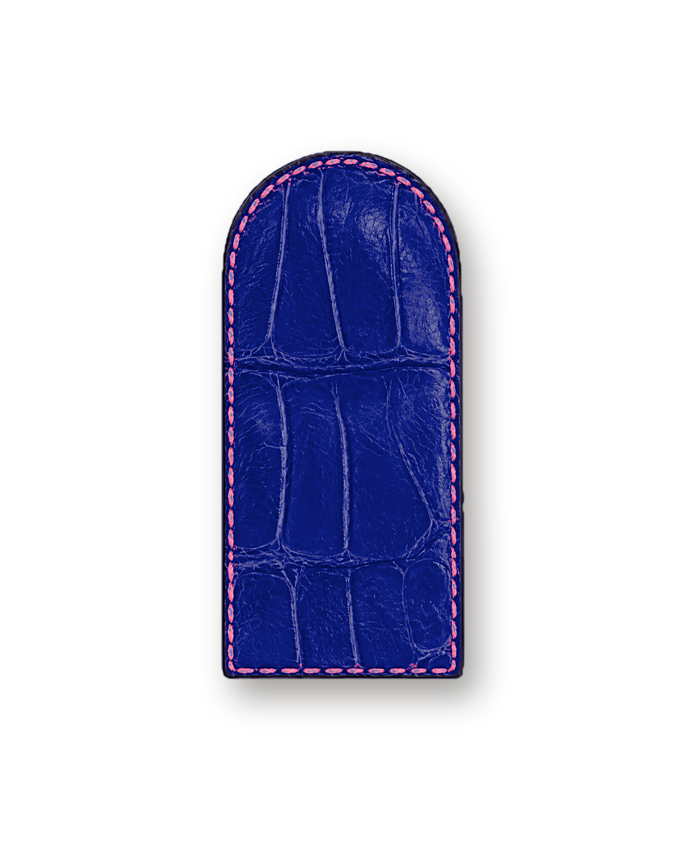 Money clip in Royal Blue exotic-grain leather
