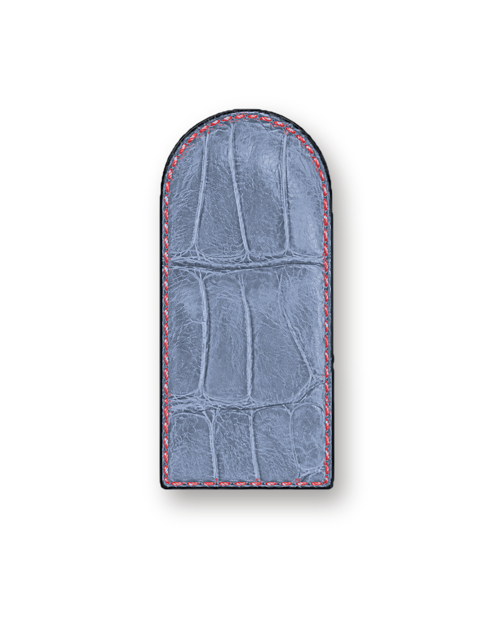 Money clip in Slate Blue exotic-grain leather