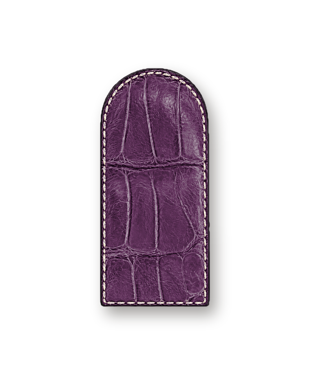 Money clip in Violet exotic-grain leather