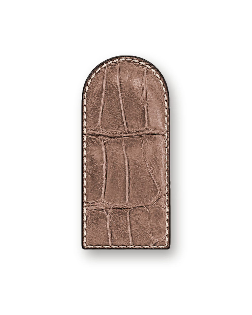 Money clip in Walnut exotic-grain leather