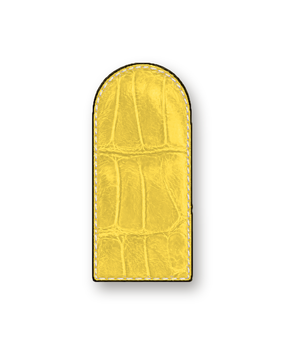 Money clip in Yellow exotic-grain leather