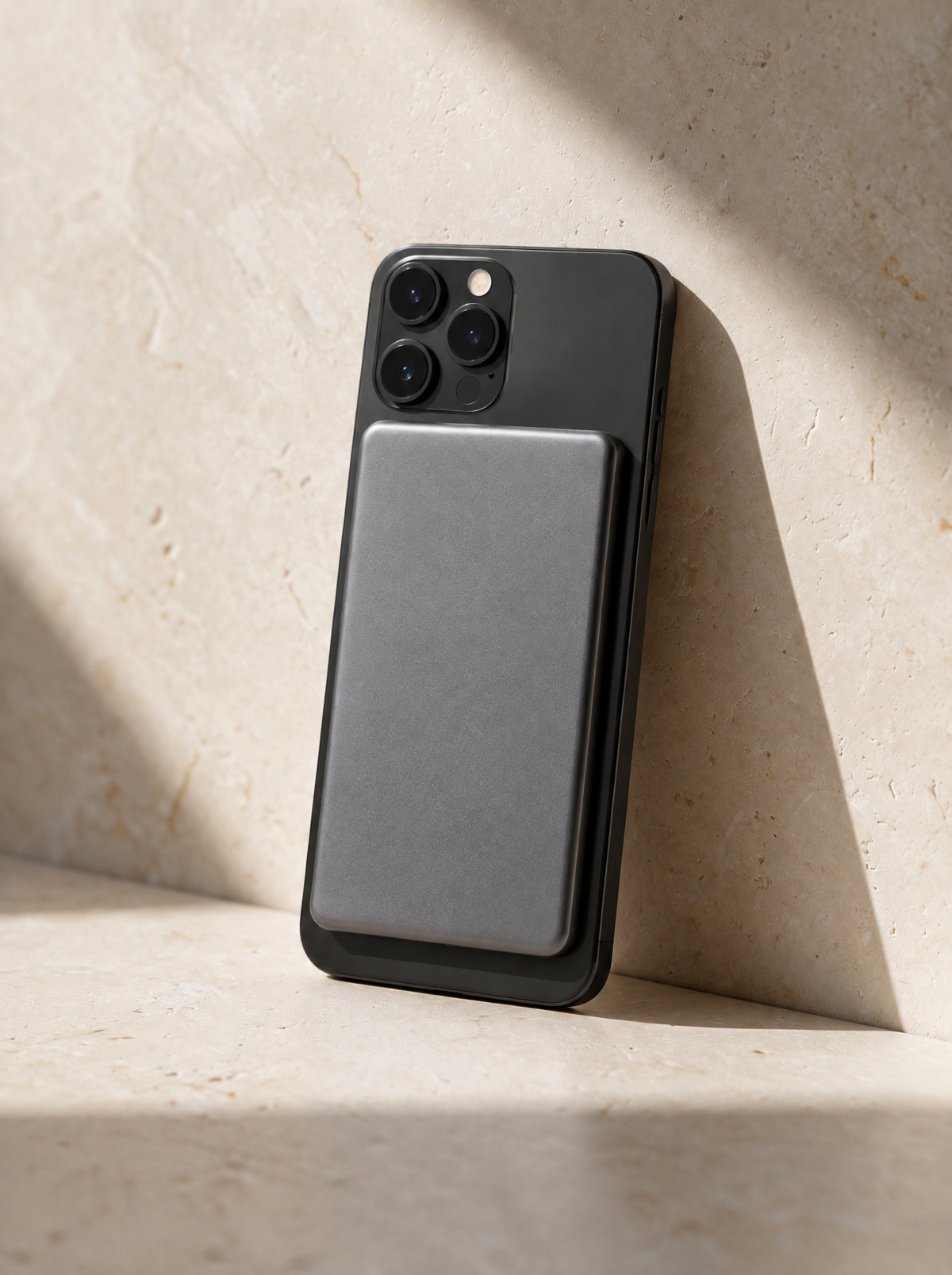The Magnetic Power Bank on the back of a phone