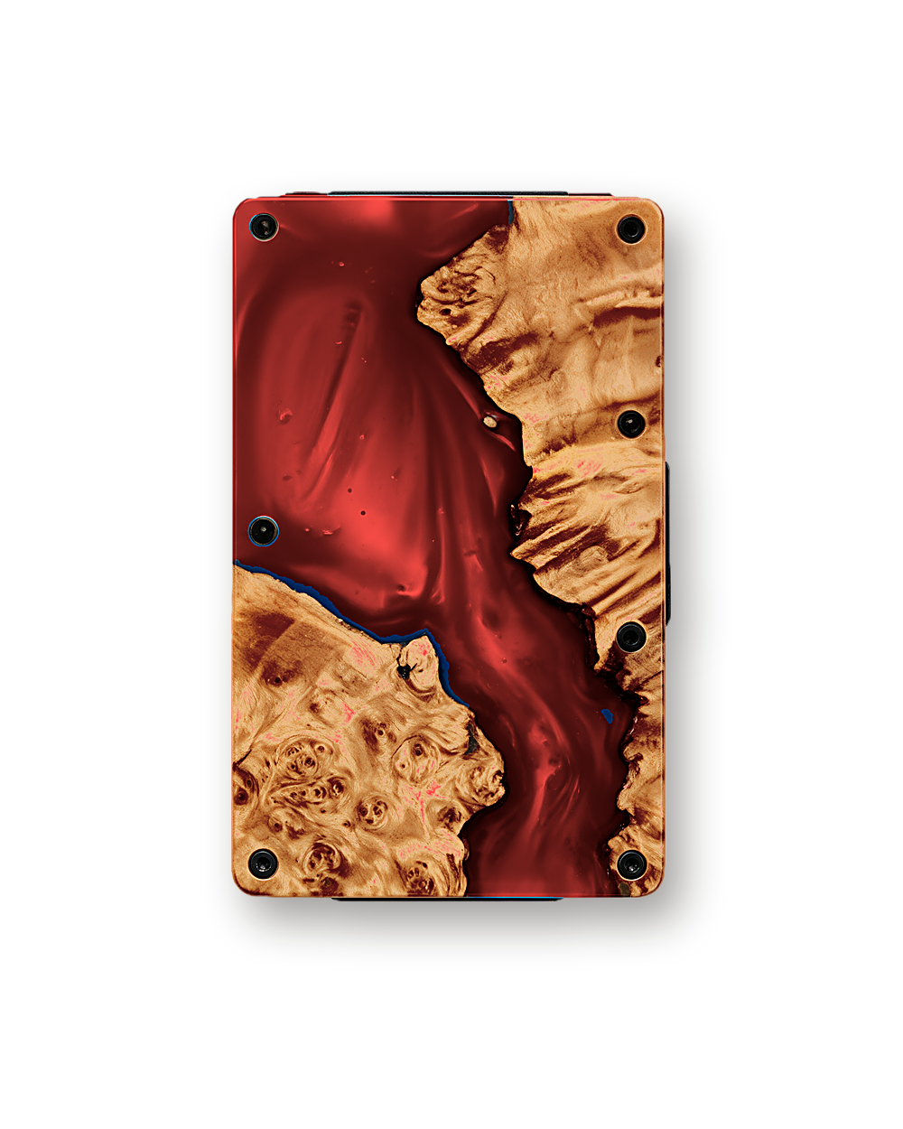 Metal wallet, Wood Resin, Red