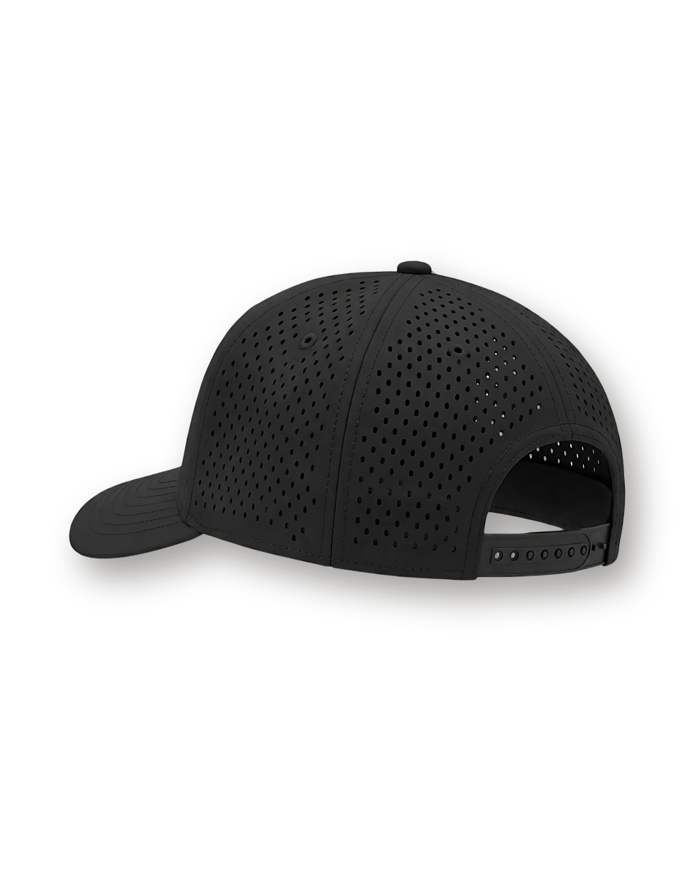 The Performance Cap in black, back three-quarter view