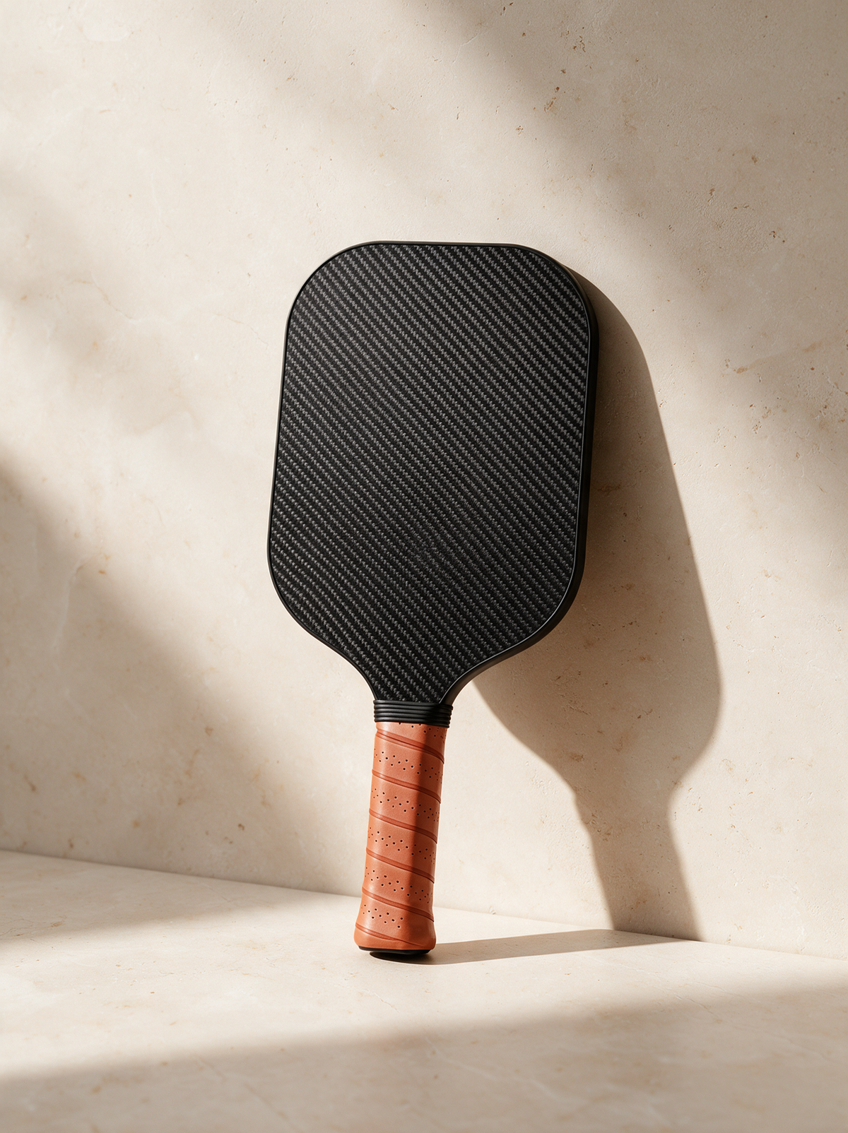 The Pickleball Paddle in a warm stone setting
