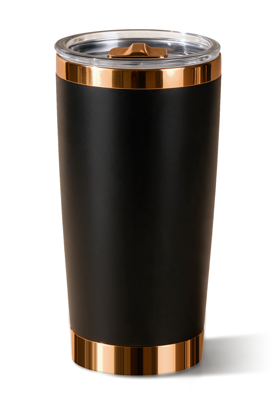 20 oz tumbler, Black with polished bronze trim