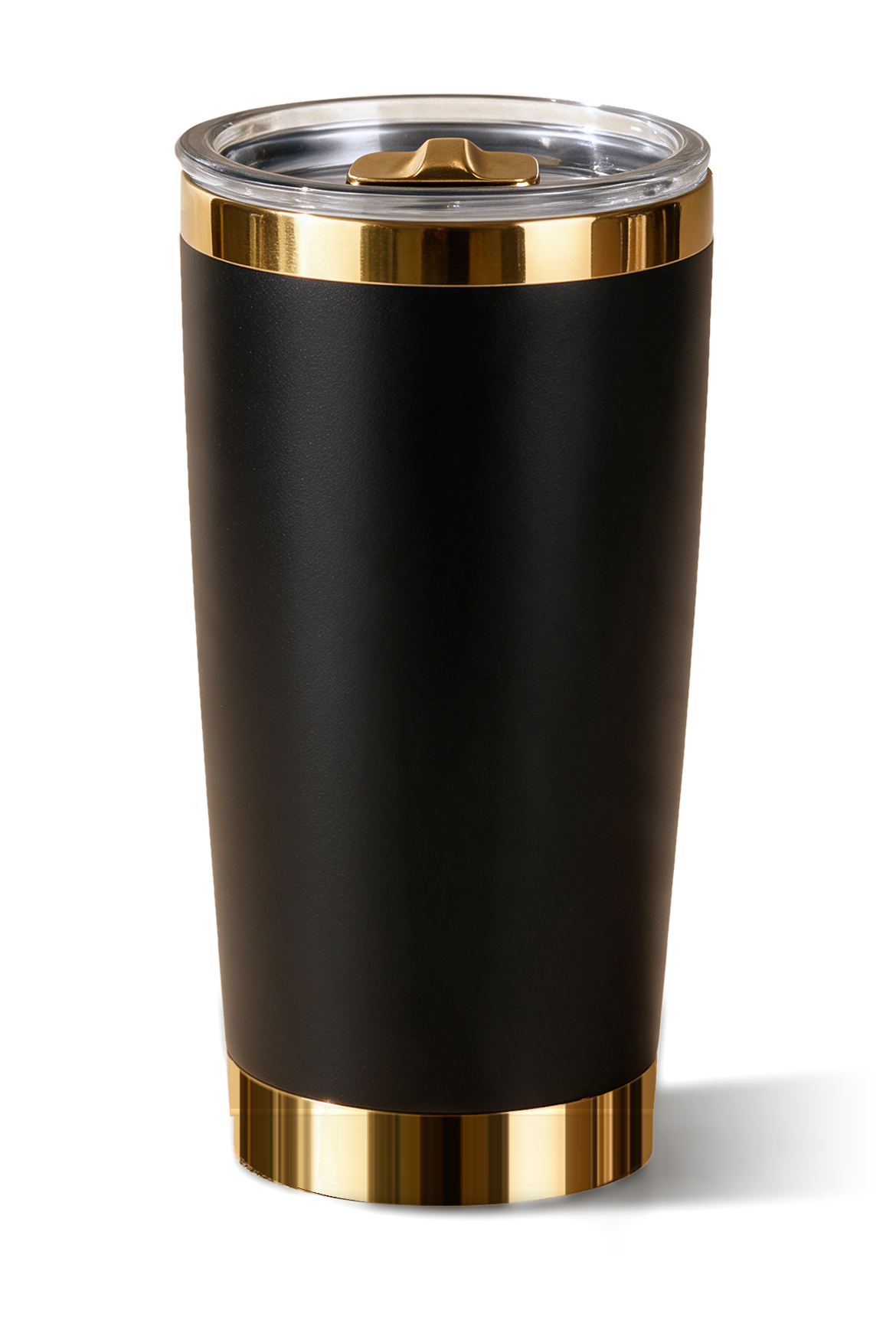 20 oz tumbler, Black with polished gold trim