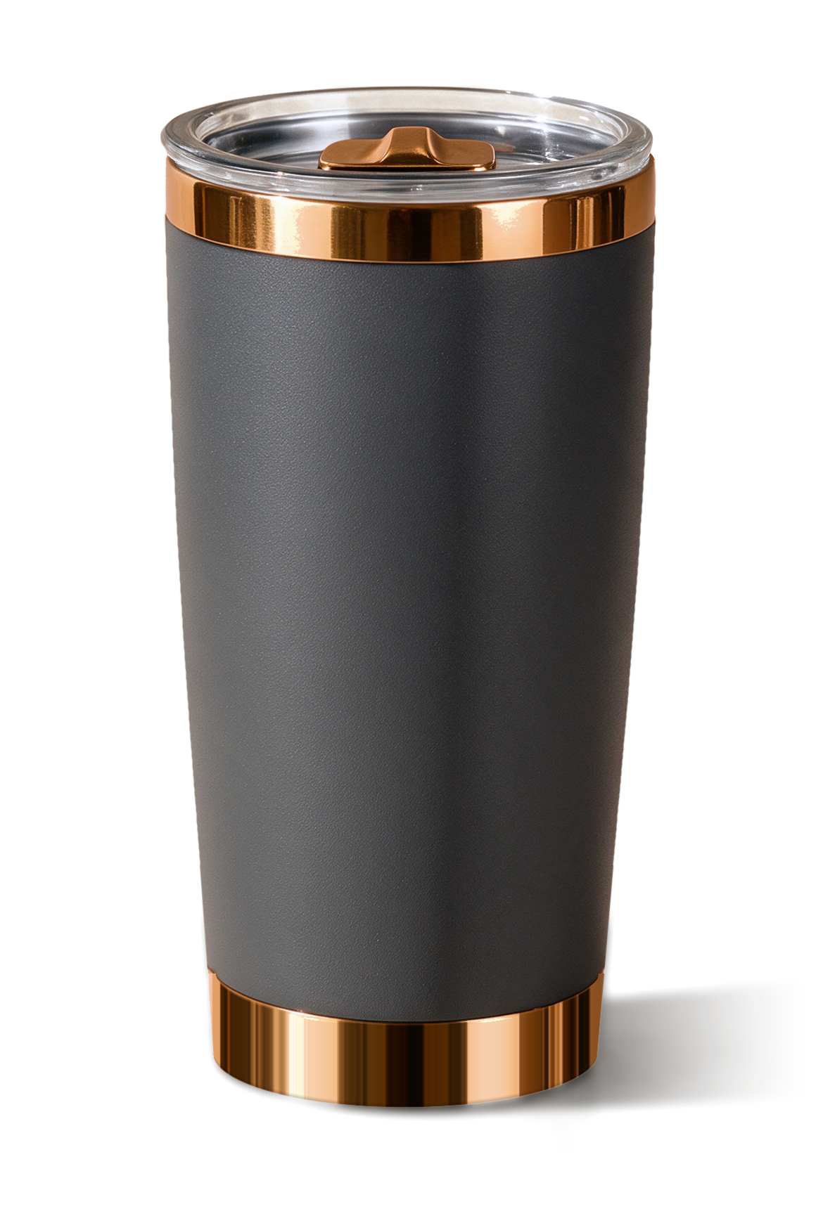 20 oz tumbler, Graphite with polished bronze trim