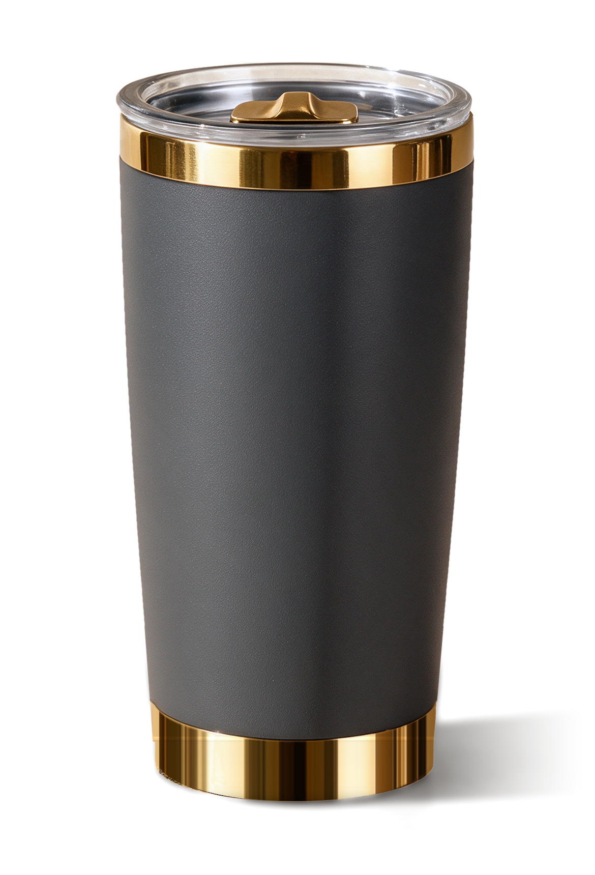 20 oz tumbler, Graphite with polished gold trim