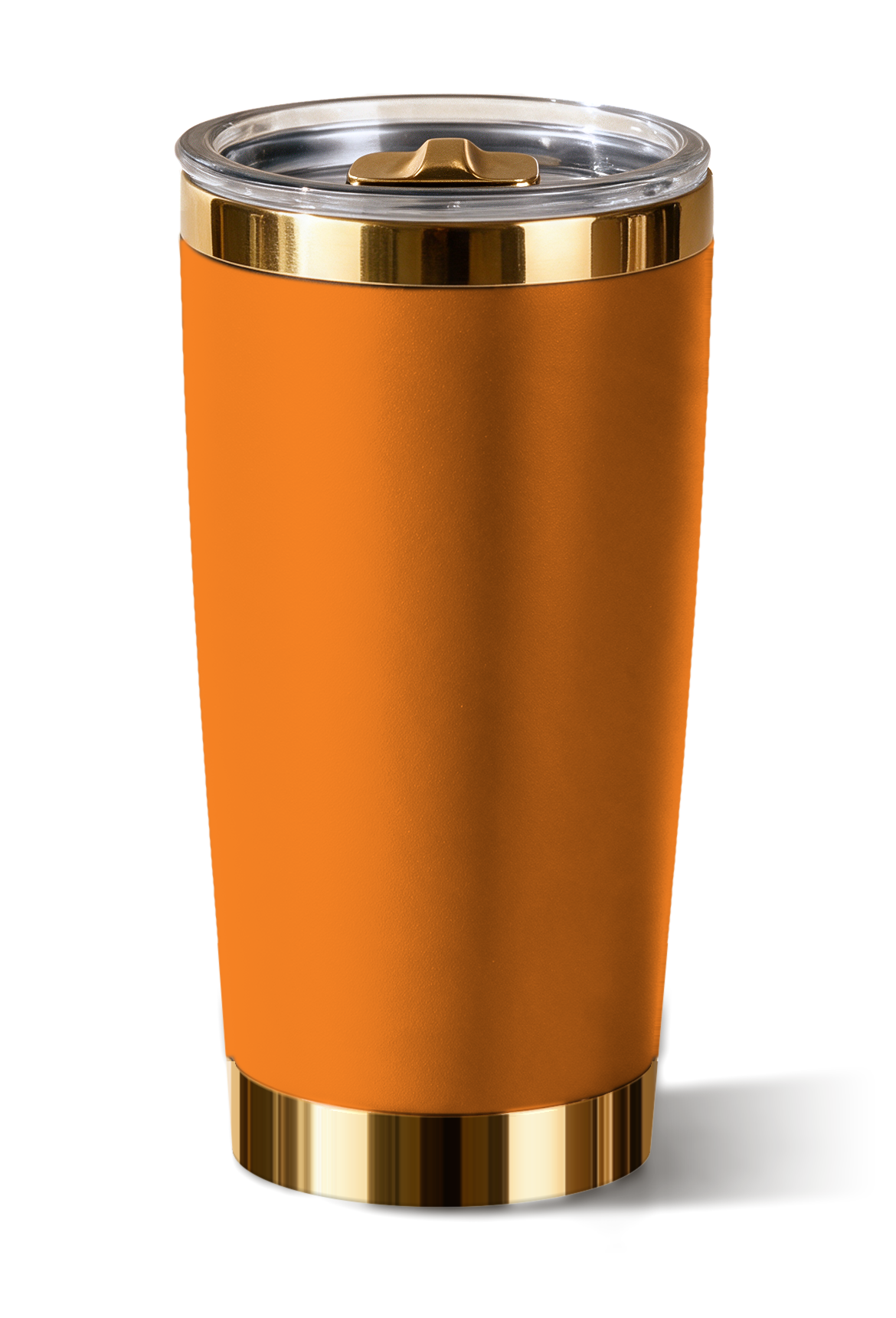 20 oz tumbler, Orange with polished gold trim